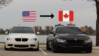 BMW E92 M3 vs BMW M4 Which Do You Like Better Canada Trip [upl. by Yelsek]