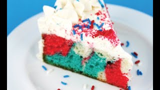 Red White amp Blue Tie Dye Cake [upl. by Lole533]