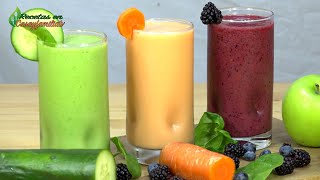 3 BATIDOS DE FRUTAS y VEGETALES Excelente BATIDO como DESAYUNO para BAJAR DE PESO [upl. by Aiasi813]