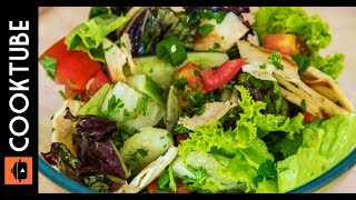 Lettuce amp Pita Bread Salad Recipe  Quick Vegetarian Salad Recipe [upl. by Ahsilrae]