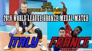 Italy vs France BRONZE MEDAL MATCH 2016 World League Final Full Match All Breaks Removed [upl. by Niriam]