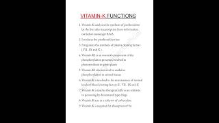 Vitamink functions 📝 trending mbbslife biochemistry medicalconcepts28 [upl. by Derf]