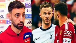 Bruno Fernandes reveals what James Maddison told him after Manchester United red card vs Tottenham [upl. by Grory]