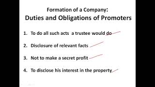 Law Session 12 Duties Rights Liabilities of Promoters Effects of Preincorporation Contracts [upl. by Rausch]