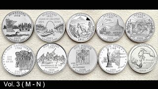 United States Mints 50 State Quarters coin collection in Alphabetical order  Vol 3  M  N [upl. by Olin]