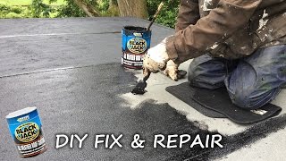 DIY How to fix repair protect and seal a felt roof and flat roof using Everbuild Black Jack [upl. by Grange]