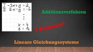 Additionsverfahren  Lineare Gleichungssysteme lösen LGS  Mathe einfach erklärt [upl. by Ehcsrop459]