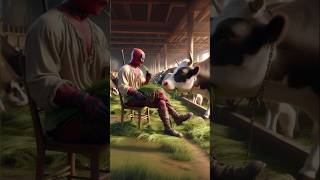 Deadpool became a Farmer  eat the grass deadpool cow farmer [upl. by Eelynnhoj]