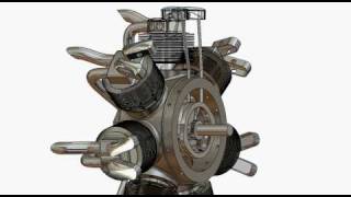 radial engine animation [upl. by Alma]