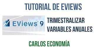 Trimestralizar Variables en Eviews  Tutorial [upl. by Longerich464]