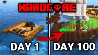 I Sailed the Ocean for 100 Days in Hardcore Minecraft [upl. by Names479]