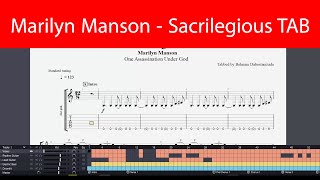 Marilyn Manson  Sacrilegious Guitar TABE Standard [upl. by Berlin]