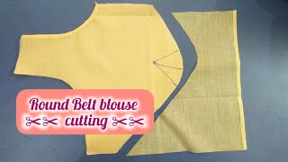 Round belt blouse cutting and stitching  single dot blouse [upl. by Baumbaugh]