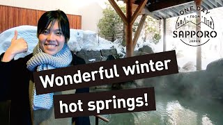 Wonderful winter hot springs Jozankei Onsen amp Snow Candle Way  One Day from Sapporo Japan [upl. by Kyle]