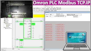 PLC Omron Modbus TCPIP simulation with ModScan [upl. by Parcel]