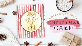 Brilliant Watercolour Christmas Card Ideas Golden Carousel With Metallic Paint [upl. by Matthiew]