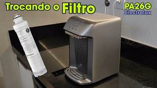 Como trocar o filtro do bebedouro Electrolux PA26G purificador de água [upl. by Uy]