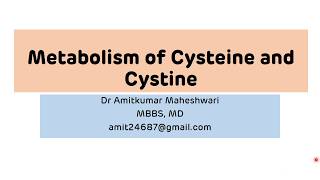 Metabolism of Cysteine and Cystine  Cystinuria  Cystinosis  NEET PG [upl. by Gisser]