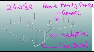 24080  Revit Modelling Exercise  Generic Line Based and Adaptive Family Exercise for Cloth Hanger [upl. by Alikahs]