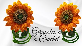 GIRASOL A CROCHET 🌻🌻🌻 PASO A PASO girasol que parece real mira el paso a paso y realizalo [upl. by Bornie748]