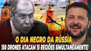 ATAQUE MASSIVO A MOSCOU NESTA MADRUGADA Ucrânia atingiu 15 regiões da Rússia com mais de 150 drones [upl. by Kenlee]