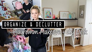 Extreme DECLUTTER and ORGANIZE  DIY Desk amp Playroom Transformation [upl. by Macri]