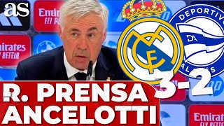 ANCELOTTI RUEDA PRENSA completa REAL MADRID 3  ALAVÉS 2 hoy Mbappé ARBITRAJE Vinicius [upl. by Fante]