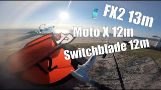 2023 Cabrinha Switchblade 12m vs Moto X 12m vs FX2 13m [upl. by Enyaj]