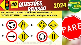 Questões de REVISÃO da Prova Teórica do Detran 2024  legislaçãodetrânsito simuladodetran2024 [upl. by Llevram]