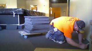 Carpet Tile Installation TImelapse  HJ Martin and Son [upl. by Amarette]