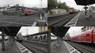 Bahnverkehr im Bahnhof Königswinter mit Br 143DostosBr 425 und Güterzügen [upl. by Virgy]