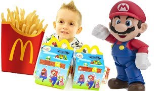 Super Mario e Le Super Sorprese Del McDonalds  Merenda Golosa Con Gli Happy Meal [upl. by Asilehc115]