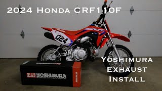 2024 Honda CRF110F Yoshimura RS9T Exhaust Installation and Comparison [upl. by Wallraff904]