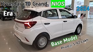 2024 Hyundai Grand i10 Nios Era Base Model  Price amp Feature  Walkaround Review  CarChalao [upl. by Eyks]