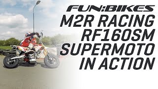 In Action M2R Racing RF160SM 160cc 82cm CRF110 Supermoto Pit Bike [upl. by Otrebron]