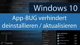 Windows 10  Apps lassen sich weder deinstallieren noch aktualisieren  Selbst beheben [upl. by Feinleib]