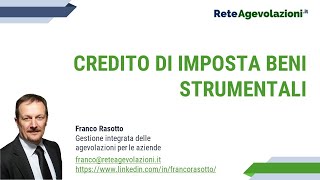 Credito Imposta Beni Strumentali 2021 [upl. by Nylrac]