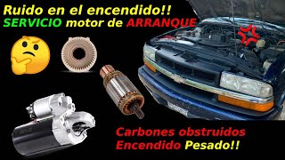 SERVICIO MOTOR DE ARRANQUE  COMO REPARAR MOTOR DE ARRANQUE RUIDO AL ENCENDER  CHEVROLET S10 [upl. by Sulamith]