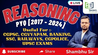 L3  REASONING PYQ  2017 TO 2024  CALENDAR  BY SHAMBHU SIR  ssc cgvyapam railway bank [upl. by Drofkcor]