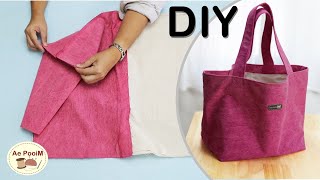 DIY Daily Tote Bag very easy making [upl. by Siuoleoj]