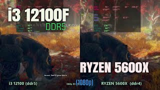 Core i3 12100 ddr5 vs Ryzen 5600x ddr4 in 2024 [upl. by Edvard348]