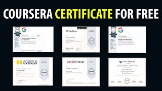 HOW TO GET FREE COURSERA CERTIFICATES Financial Aid Guide 2024 [upl. by Nauqan]