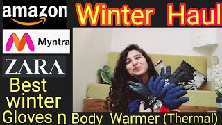 winter wear haul l winter haul l best winter gloves l best body warmer for winter [upl. by Anivol]