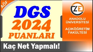 AÖF DGS 2024 Puanları  Kaç Net Yaparak Kazanırım  Dikey Geçiş Sınavı Nasıl Olacak [upl. by Saisoj]