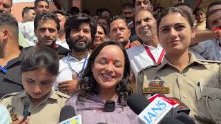 BJP celebrate Shagun Parihar victory Shagun speaks after winning Kishtwar seat defeating Kichloo [upl. by Asille229]