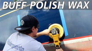 Buff Polish and Wax Your Boat Gelcoat Oxidation Removal How to Step by Step [upl. by Laurentia470]