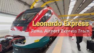 Leonardo Express Roma Termini to Fiumicino Airport  Italy Train Trip [upl. by Blainey12]