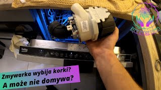 Zmywarka Beko wymiana pompy myjącej oraz grzałki  Zmywarka nie domywa i wywala korki [upl. by Rehpotsirhcnhoj]