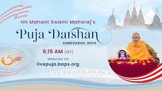 Mahant Swami Maharaj Morning Puja Darshan Ahmedabad India 17 Nov 2024 615 am [upl. by Seyah]