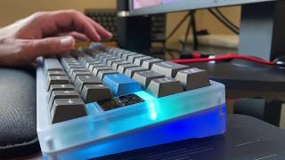 Think65 polycarbonate  Turquoise Tealios 635g lubed with Tribosys 3204 Typing Sound Test [upl. by Rumery]